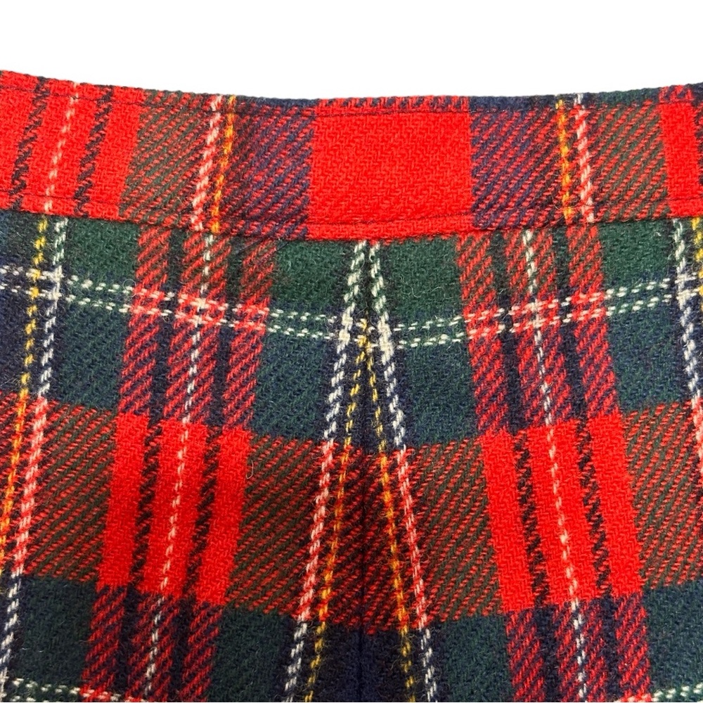 Pendleton Vintage Red Royal Stewart Tartan MIDI ALine Christmas Plaid Wool Skirt - Picture 5 of 12